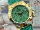Swiss Replica Rolex Beach Daytona Green Roman Dial Leather Strap Watch (3)_th.jpg